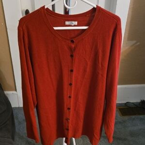 Croft & Barrow Red Button-Up Cardigan